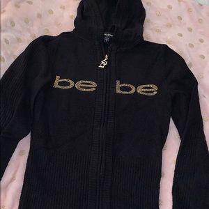 Bebe Black Zip Up Jacket W/Gold Sz S💛